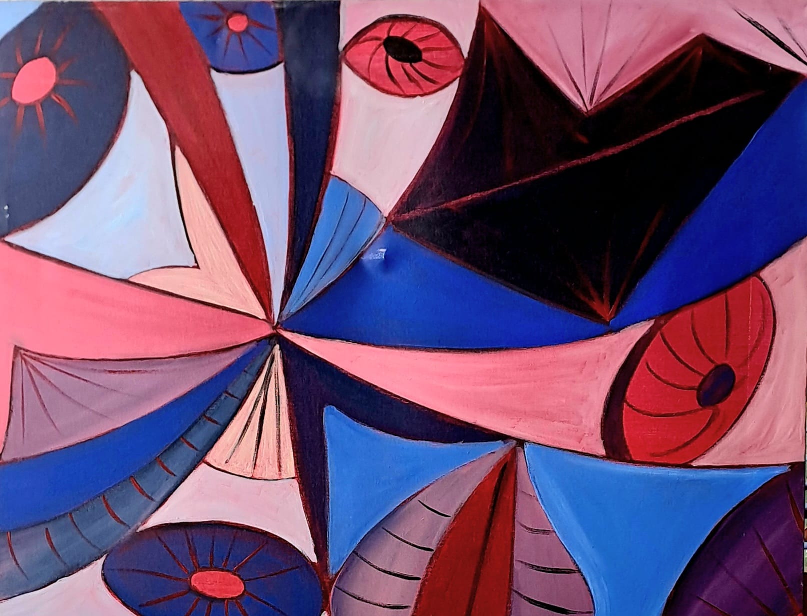 Tableau « Valse des regrads 2014/15 » de Mariem Garaali — acrylique
