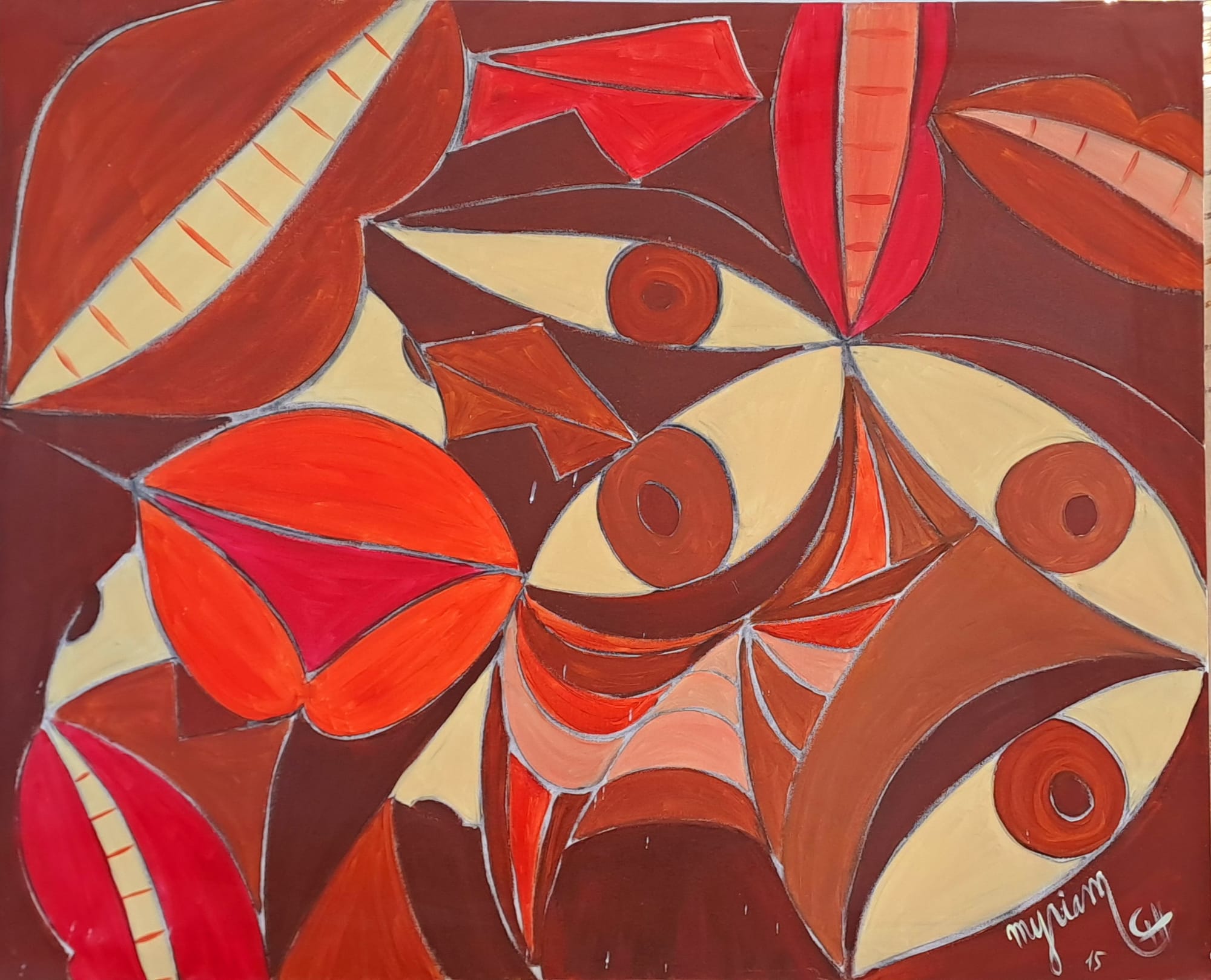 Tableau « Joies africaines.  2014/15 » de Mariem Garaali — acrylique