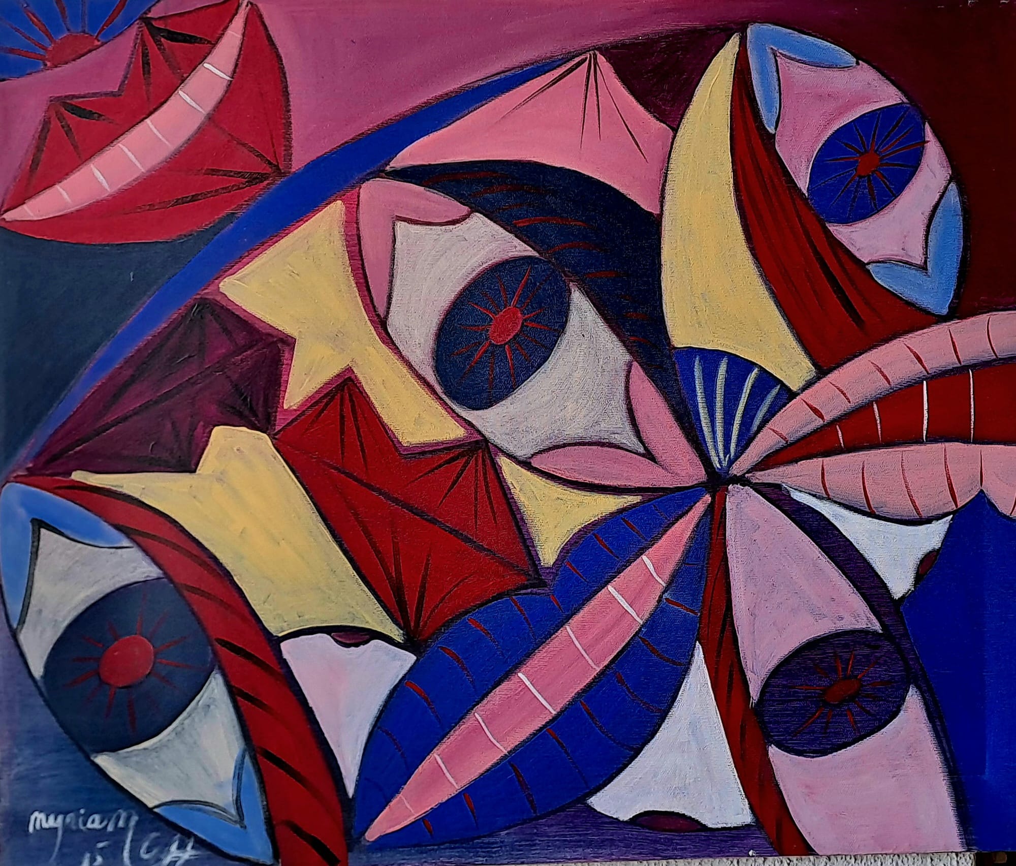 Tableau « Valse de regards   2014/15 » de Mariem Garaali — a crylique