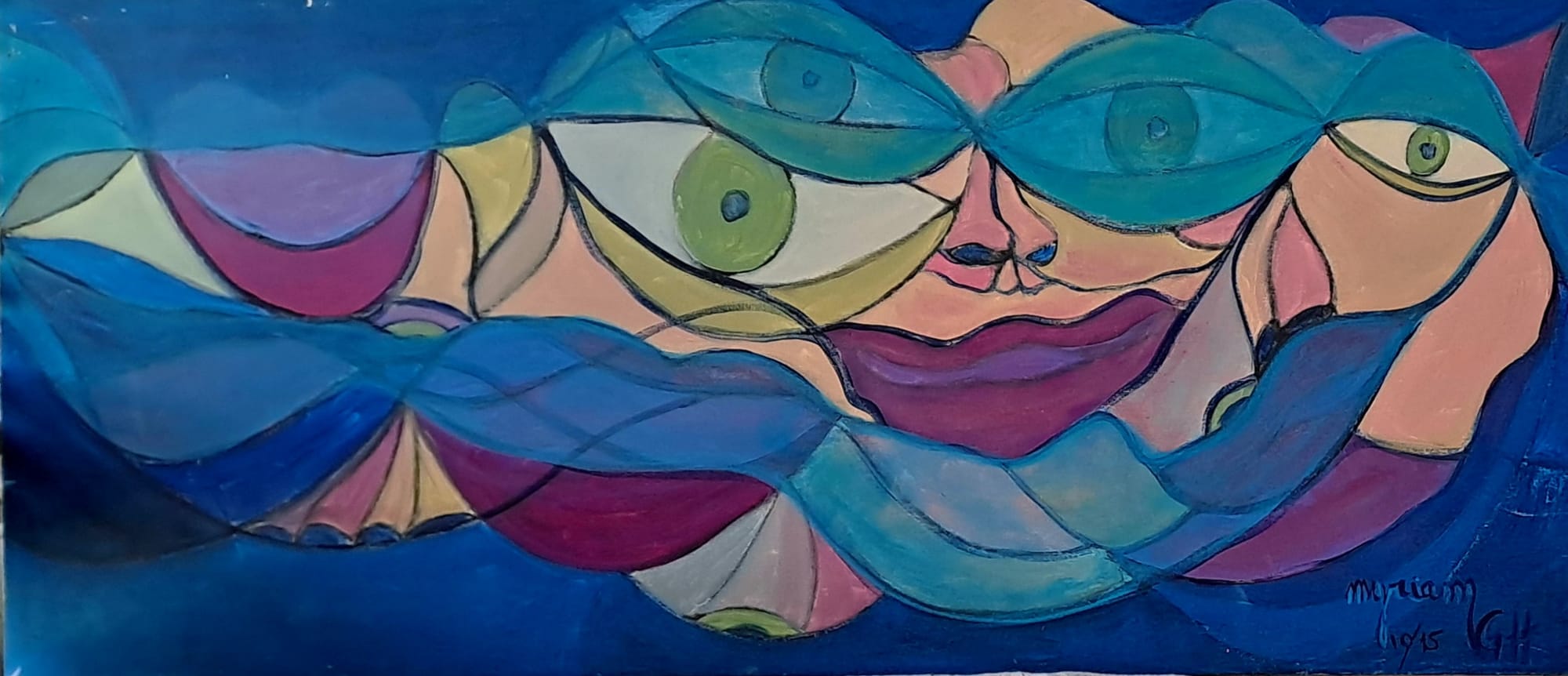 Tableau « Rêves noyés. 2014/15 » de Mariem Garaali — acrylique