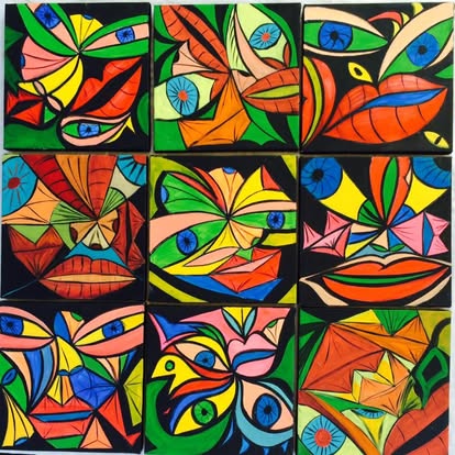 Tableau « Rêves d'oiseaux2014/15 » de Mariem Garaali — acrylique