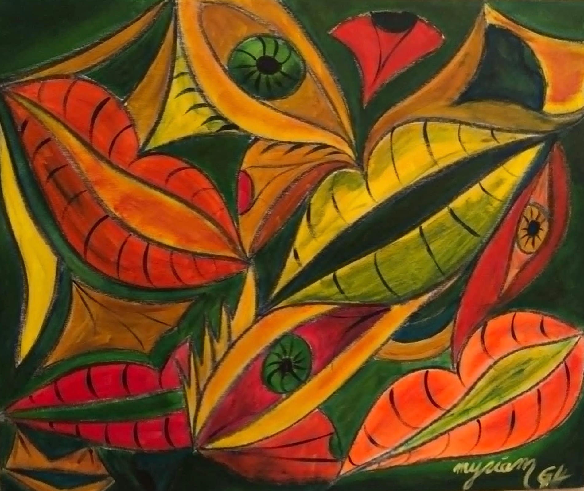 Tableau « L'éveil en fruits. 2014/15 » de Mariem Garaali — acrylique
