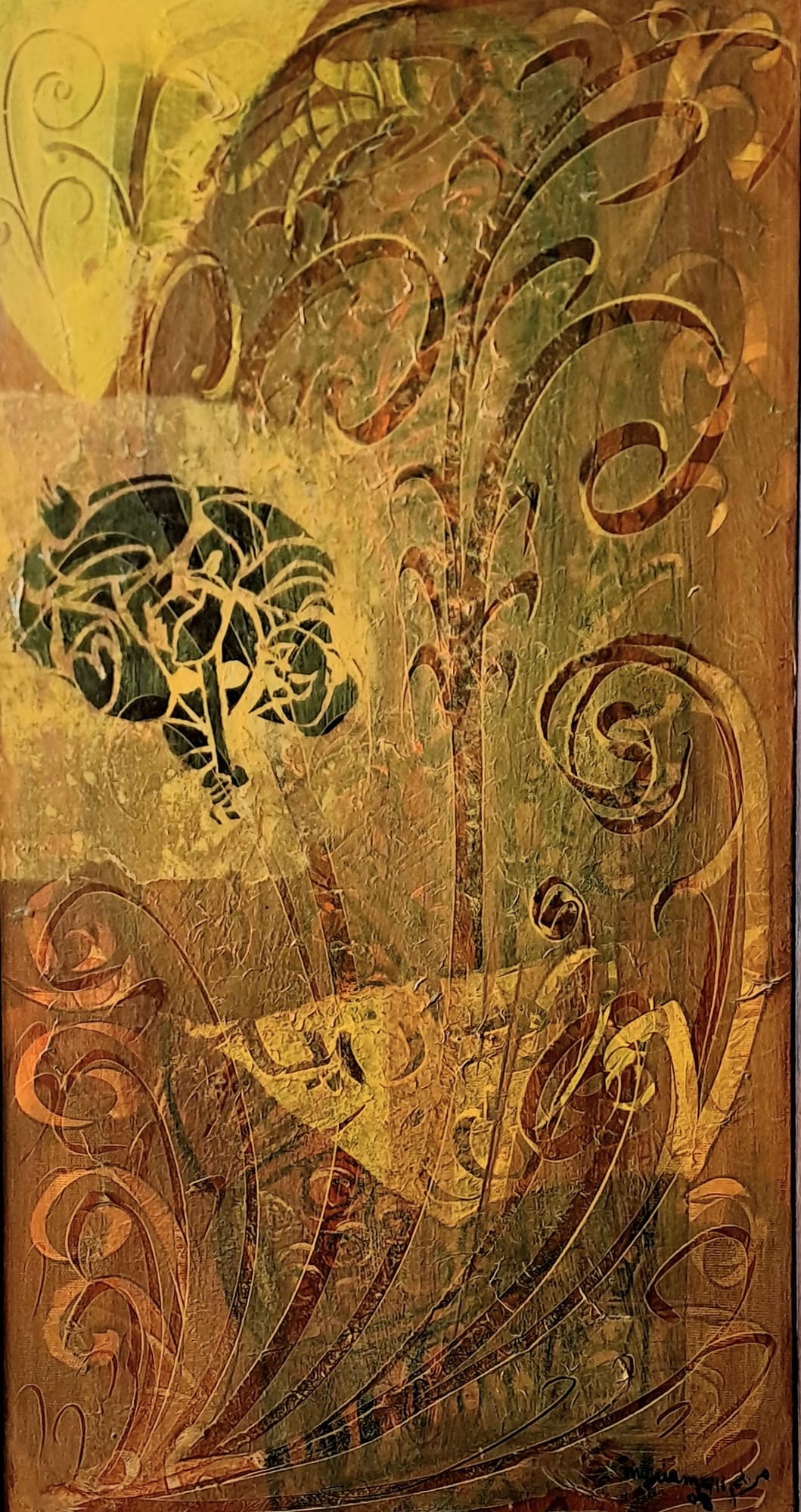 Tableau « Le bon vieux temps III. 2008 » de Mariem Garaali — mixte