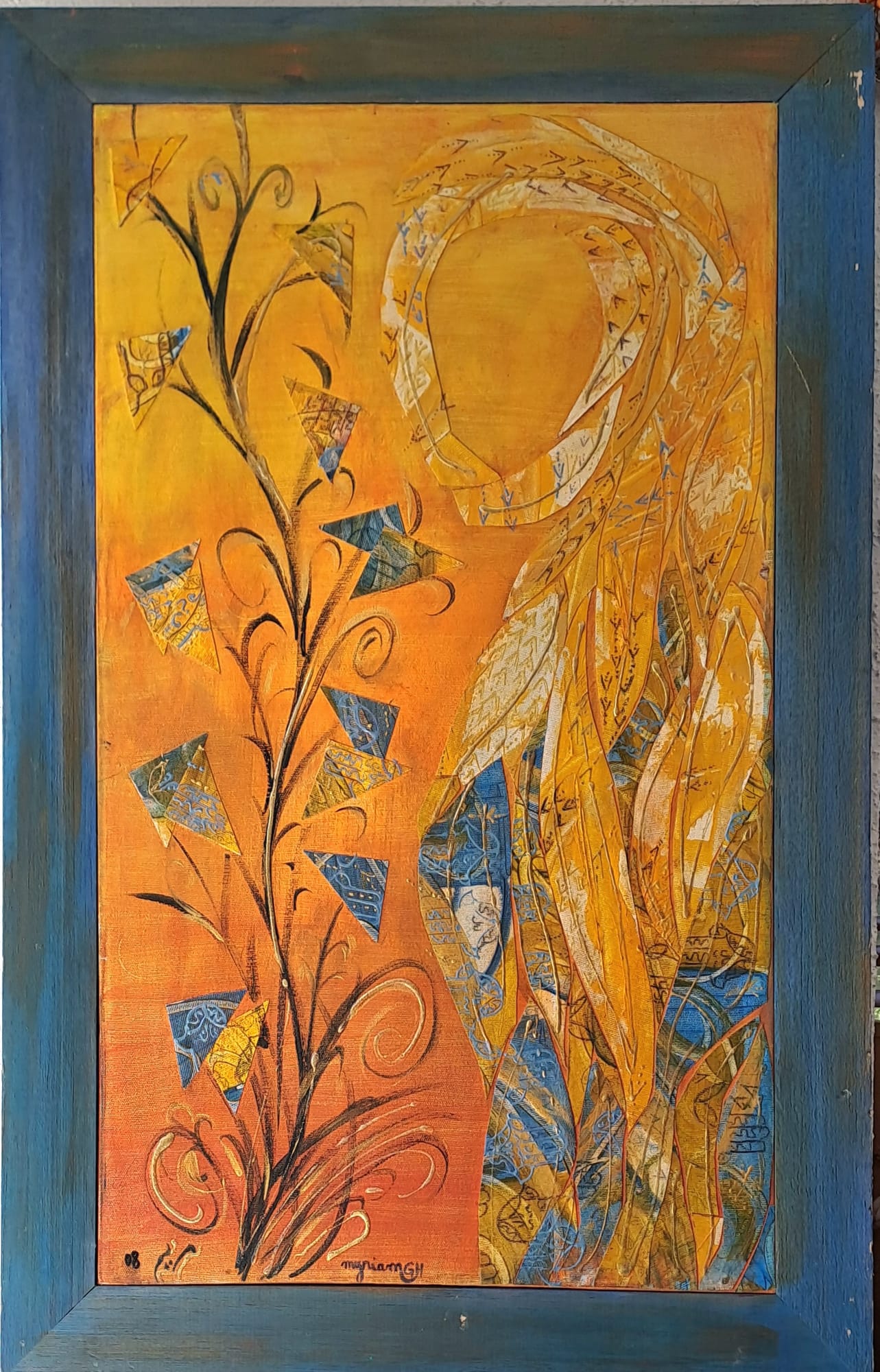 Tableau « Woman and flower. 2007 » de Mariem Garaali — collage mixte