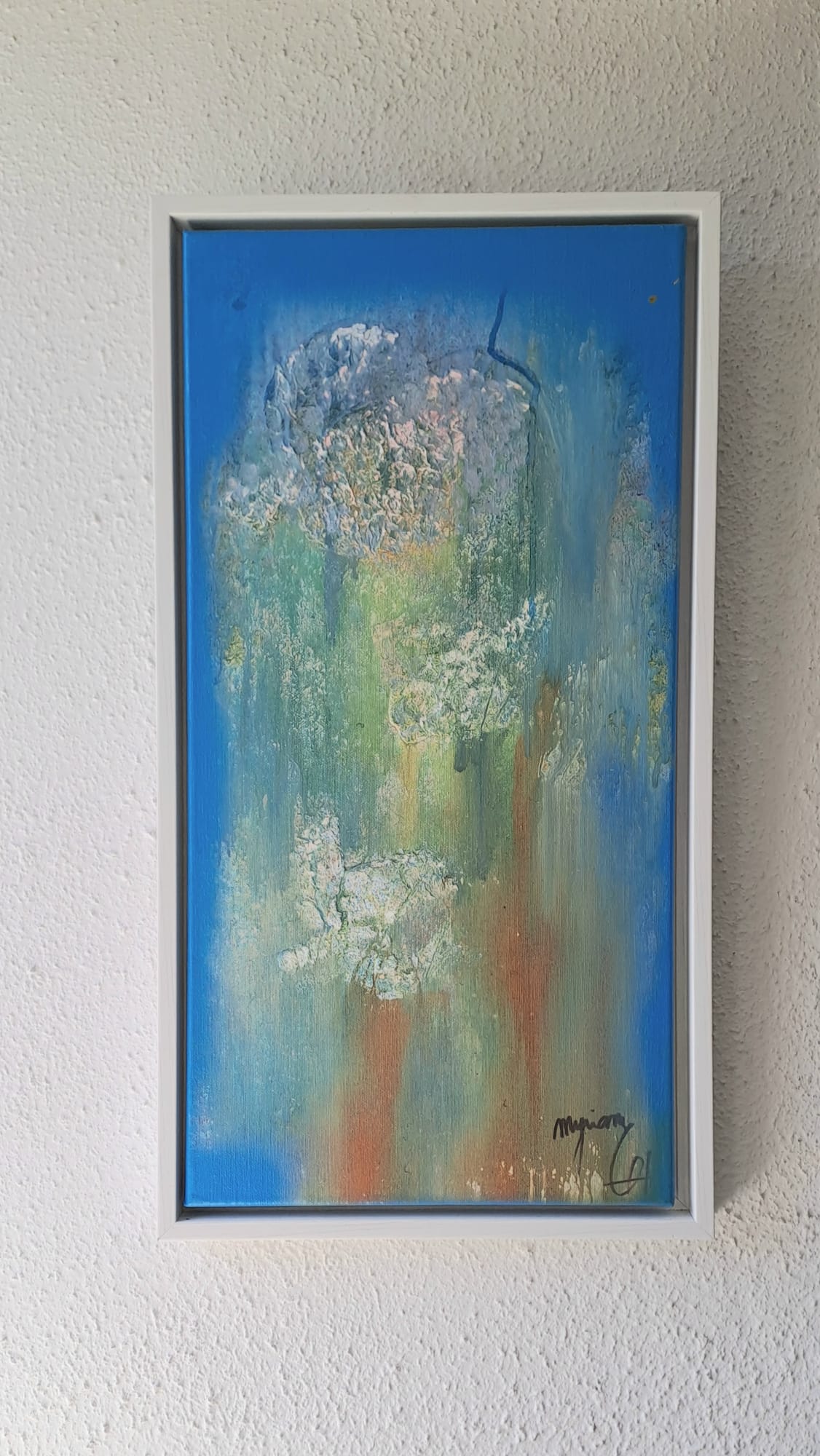 Tableau « Souffrances des tortues marines. 2021 » de Mariem Garaali — acrylique et encre