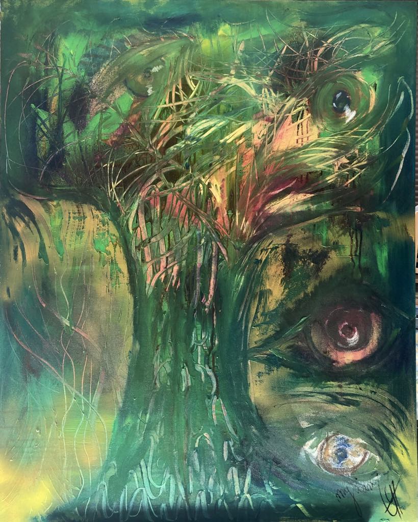 Tableau « Shadow eyes 2022 » de Mariem Garaali — acrylique