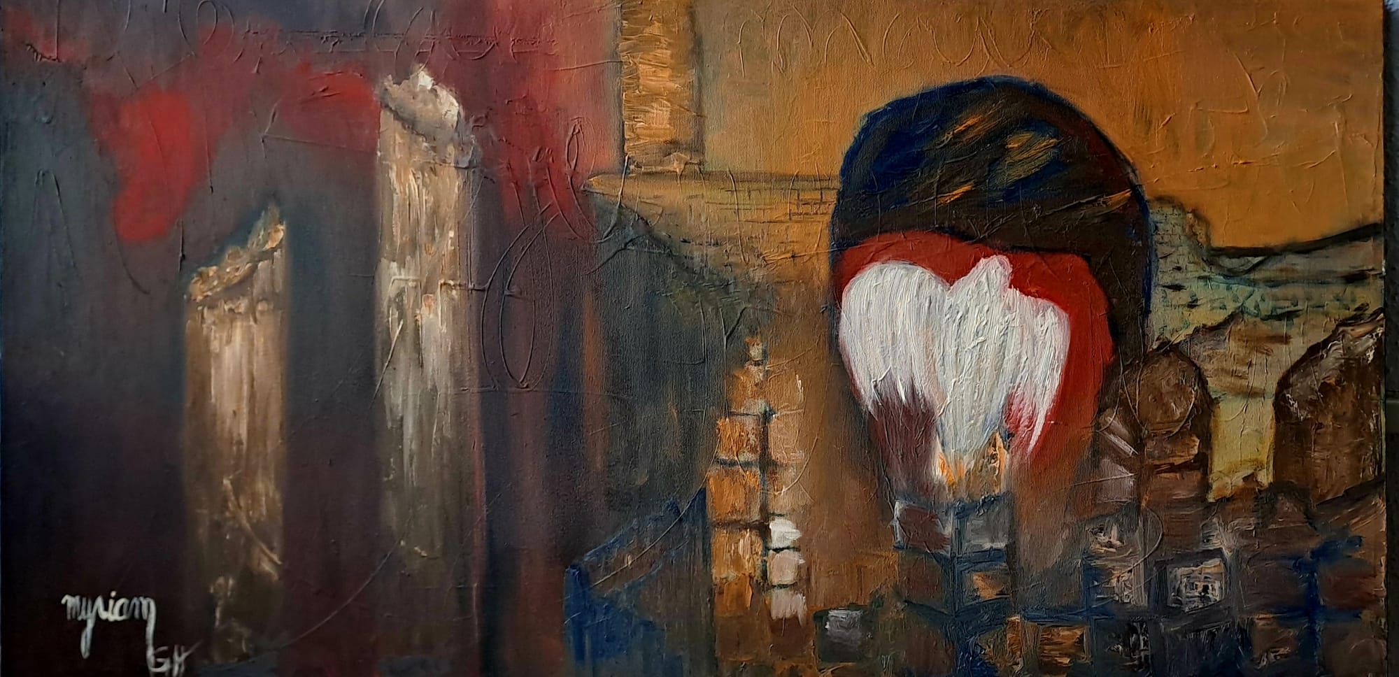 Tableau « Le retour du phoenix » de Mariem Garaali — huile