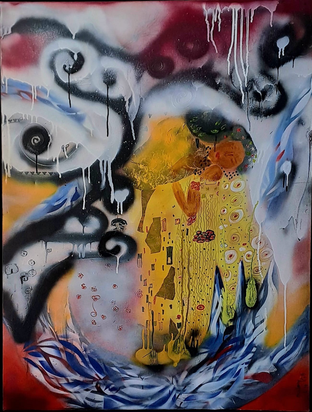 Tableau « Vents et marées(hommage à klimt) » de Mariem Garaali — mixte