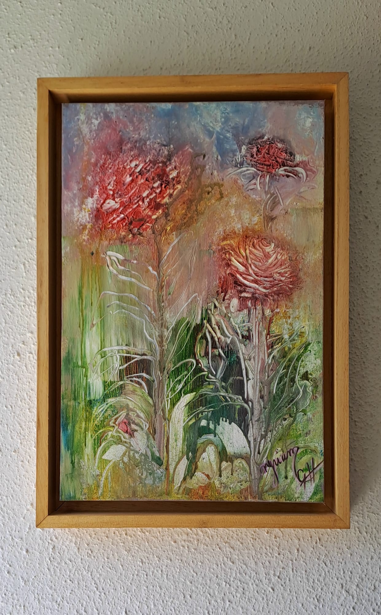 Tableau « Tourbillon de parfums. 2020 » de Mariem Garaali — encre sur gesso