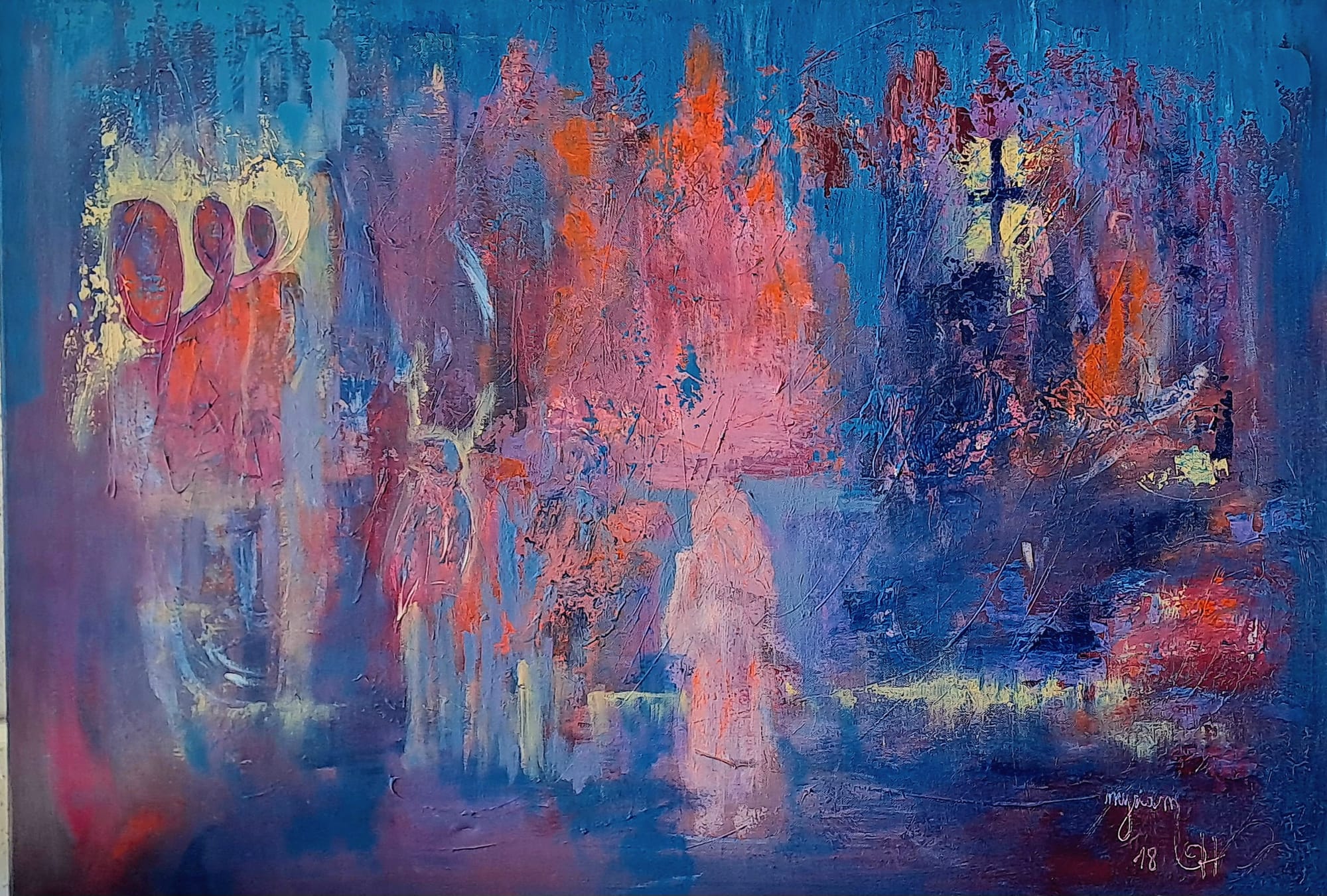 Tableau « Empreinte du tumulte » de Mariem Garaali — mixed media