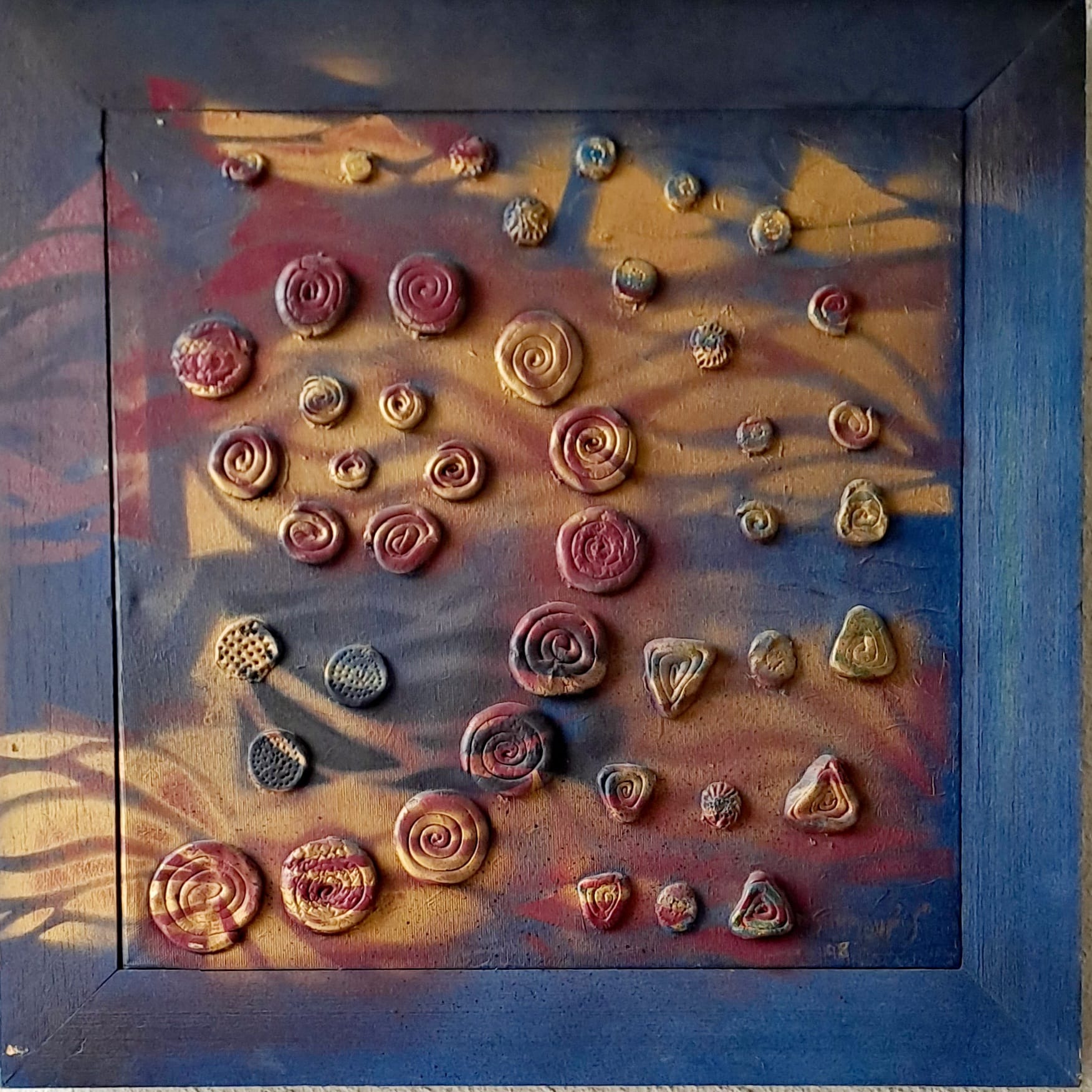 Tableau « Spirales murmurantes » de Mariem Garaali — mixte et collage