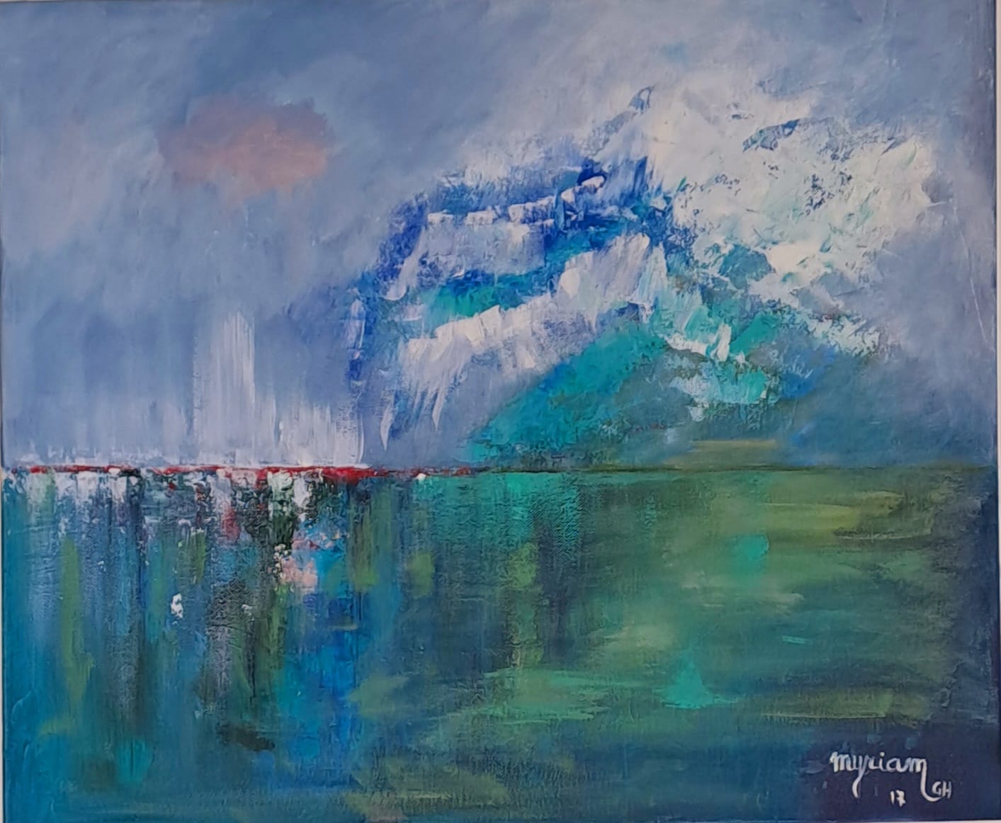 Tableau « Lake mountain » de Mariem Garaali — mixed media