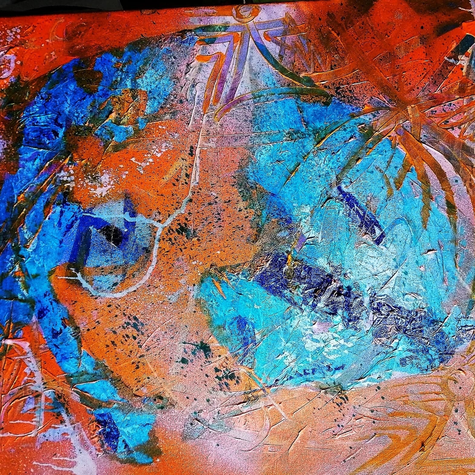 Tableau « Le sourire de la terre » de Mariem Garaali — mixte et collage