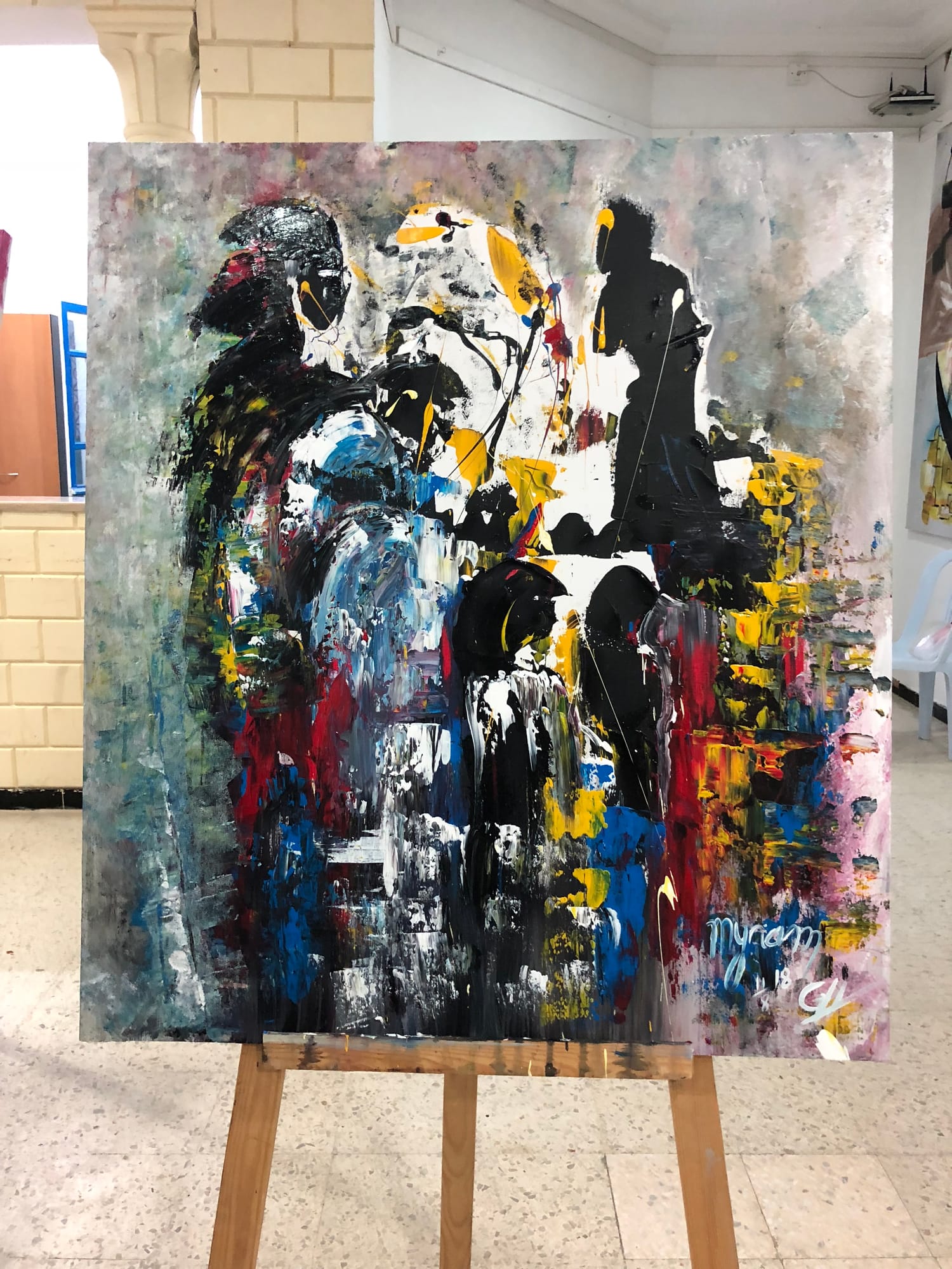 Tableau « Ombres dévoilées » de Mariem Garaali — acrylique