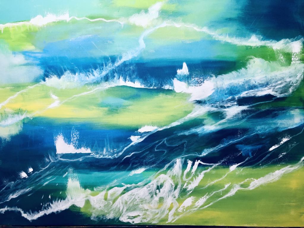 Tableau « Etape 1 univers cosmoaquatique » de Mariem Garaali