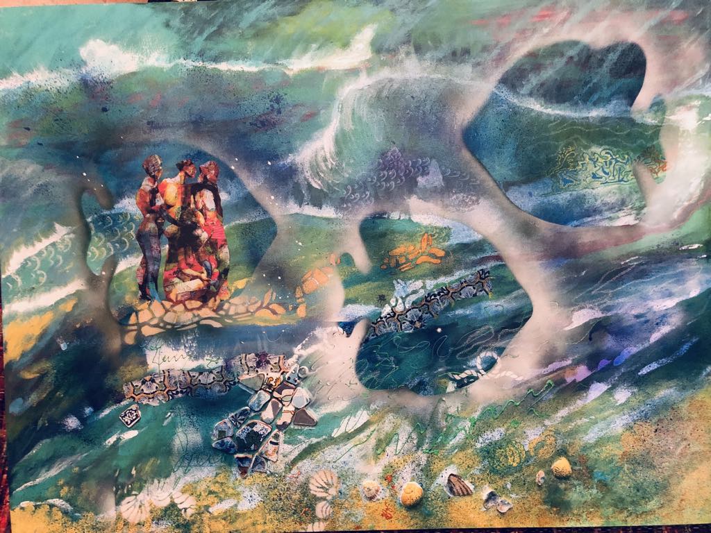Tableau « Etape 2 cosmoaquatique » de Mariem Garaali