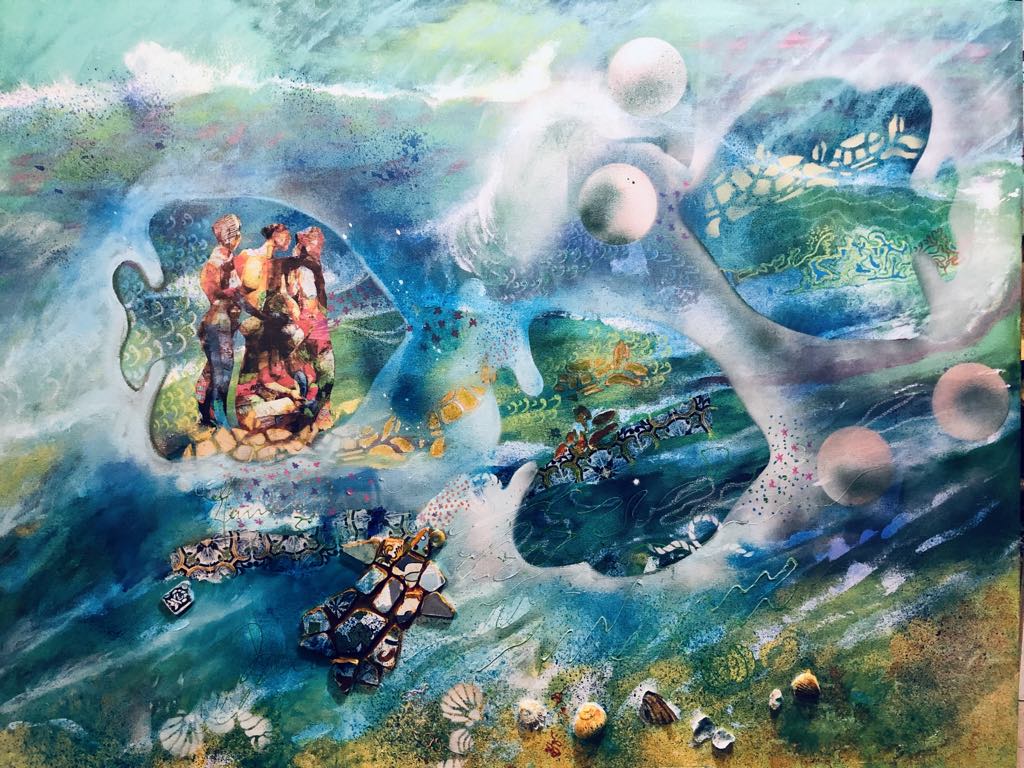 Tableau « Etape 3 univers cosmoaquatique » de Mariem Garaali