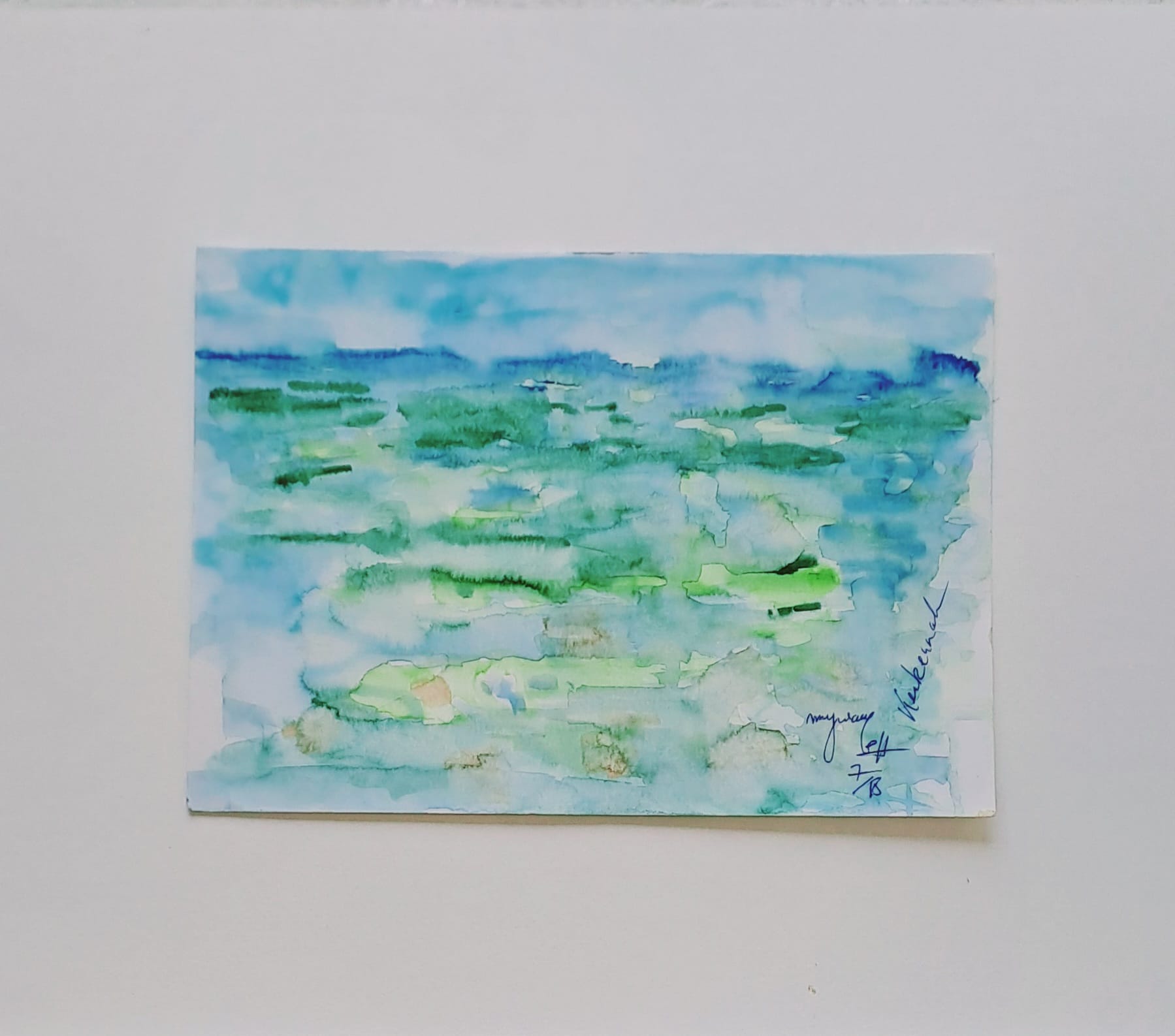 Tableau « Carnet kerkennah 1 » de Mariem Garaali — aqurelle sur papier d'Arche