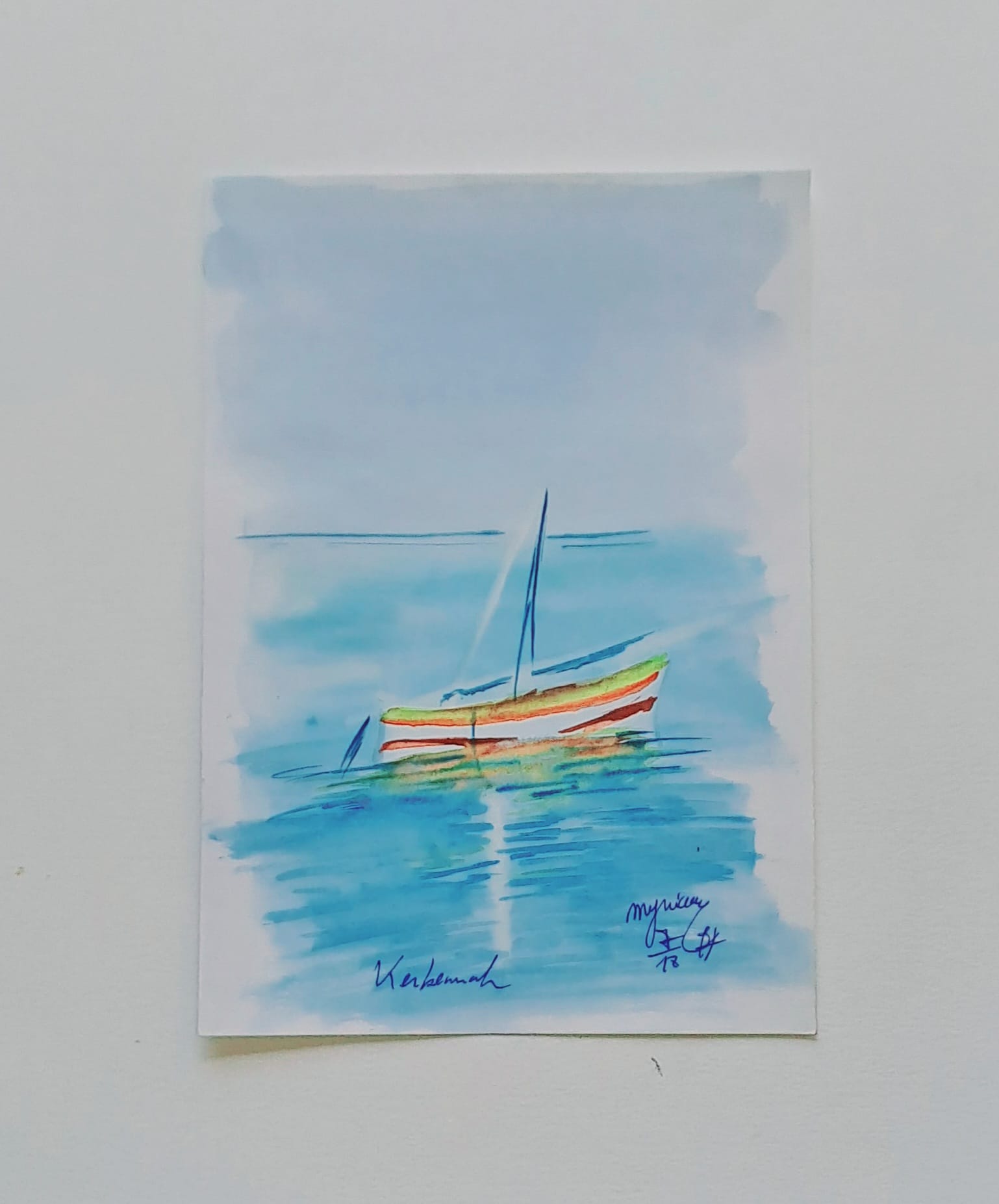 Tableau « Carnet kerkennah 2 » de Mariem Garaali — aquarelle