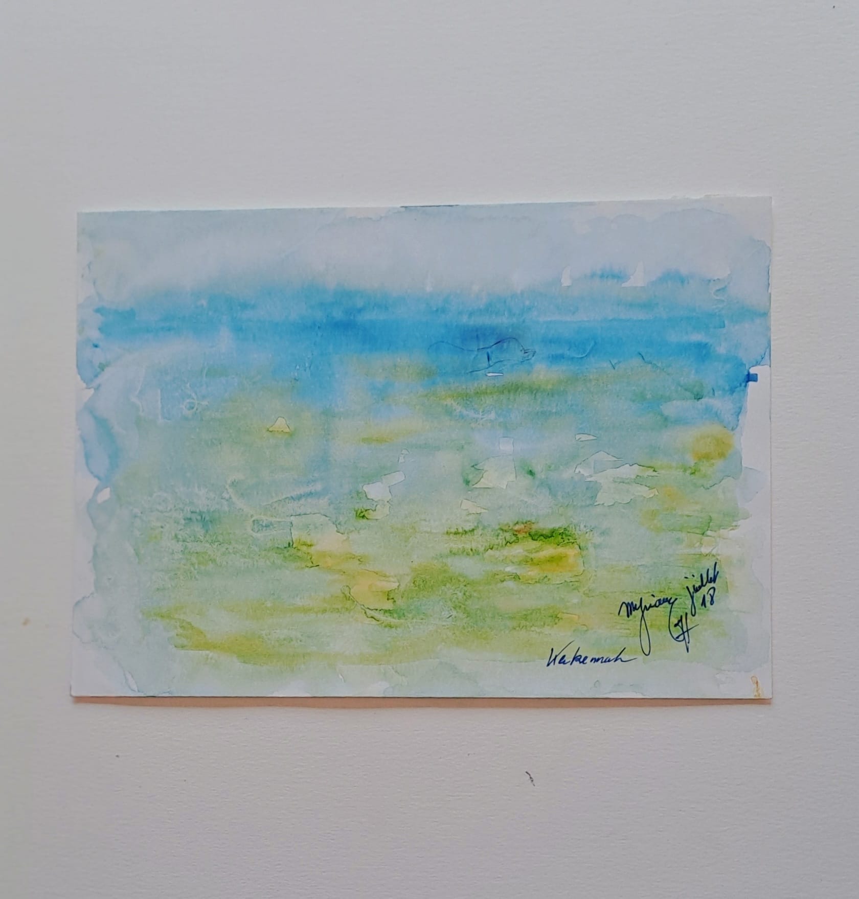 Tableau « Carnet kerkennah 3 » de Mariem Garaali — aqurelle sur papier d'Arche