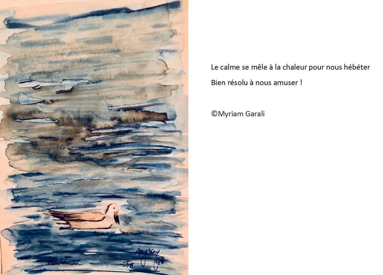 Tableau « Carnet kerkennah 5 » de Mariem Garaali — aqurelle sur papier d'Arche