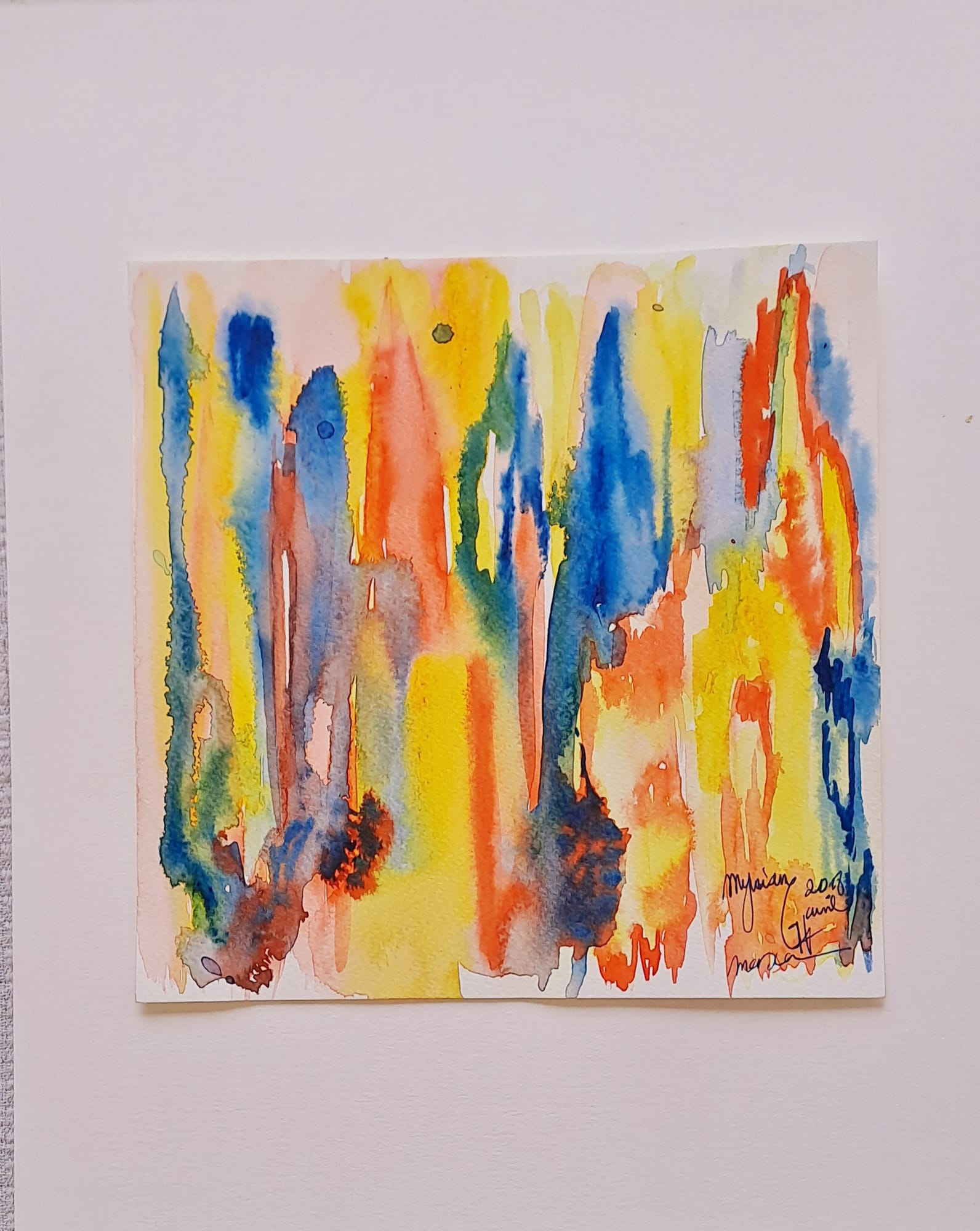 Tableau « Jeux de fluidité 1 » de Mariem Garaali — aquarelle