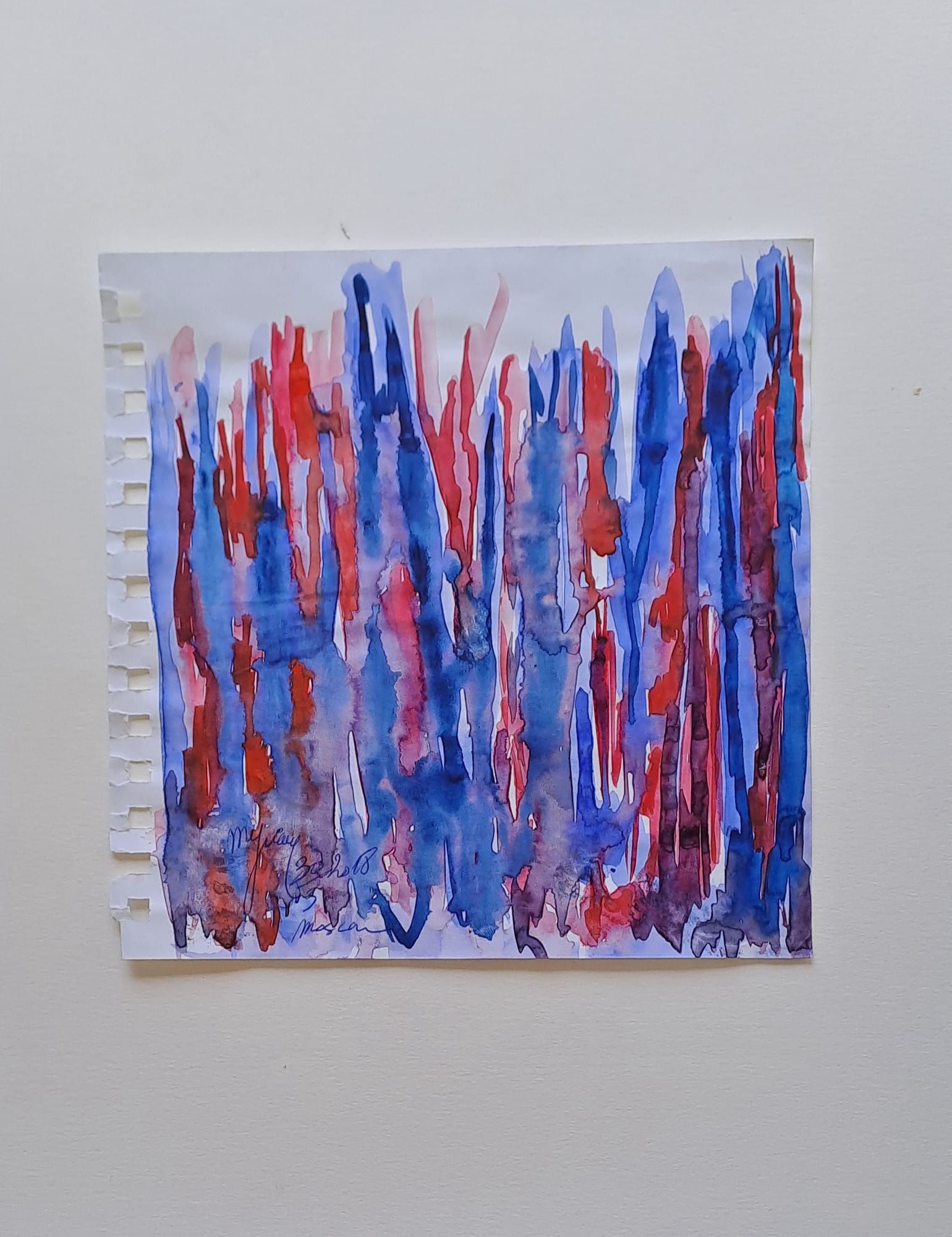 Tableau « Jeux de fluidité 3 » de Mariem Garaali — aquarelle