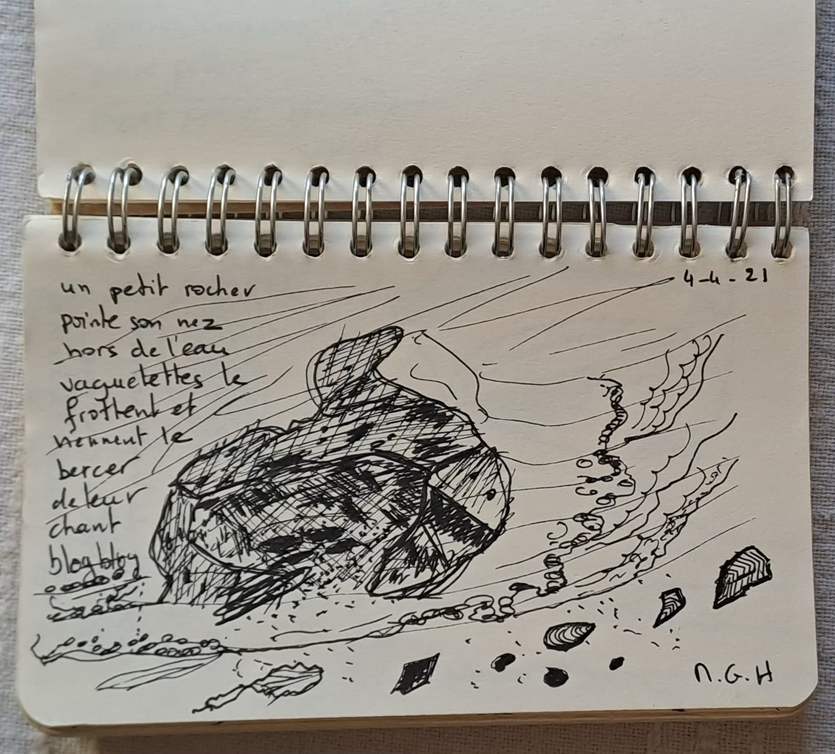 Tableau « Carnet 1 ( 2021/2023) » de Mariem Garaali — dessin au stylo