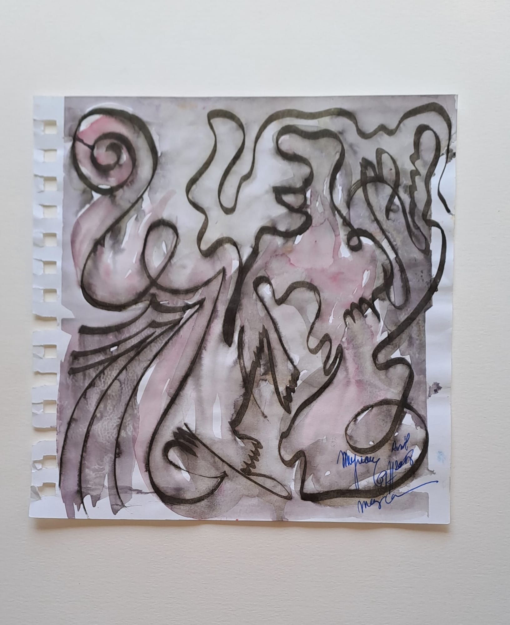 Tableau « Croquis aux marqueurs et eau 7 » de Mariem Garaali — dessin au stylo marqueur