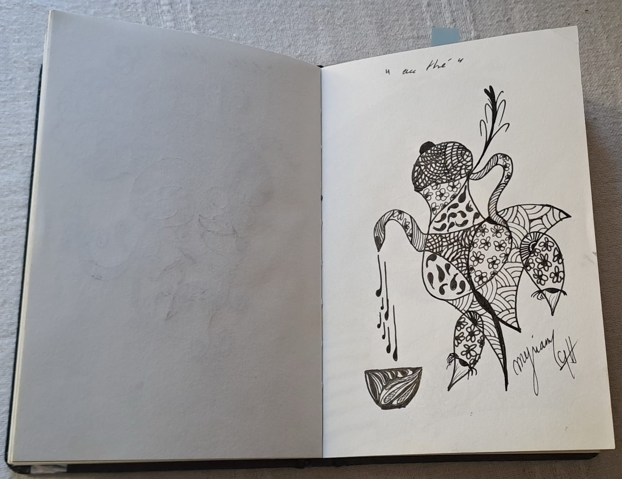Tableau « Carnet zentangle  2021 » de Mariem Garaali — dessin zentangle  au stylo
