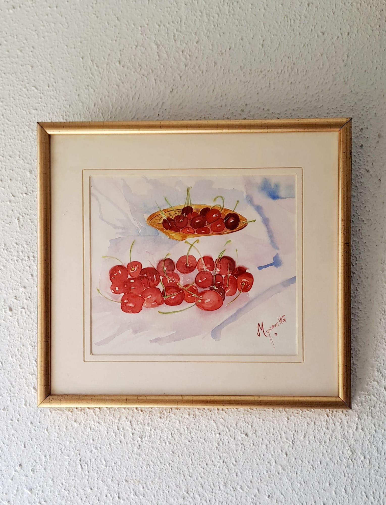 Tableau « Les cerises » de Mariem Garaali — aquarelle