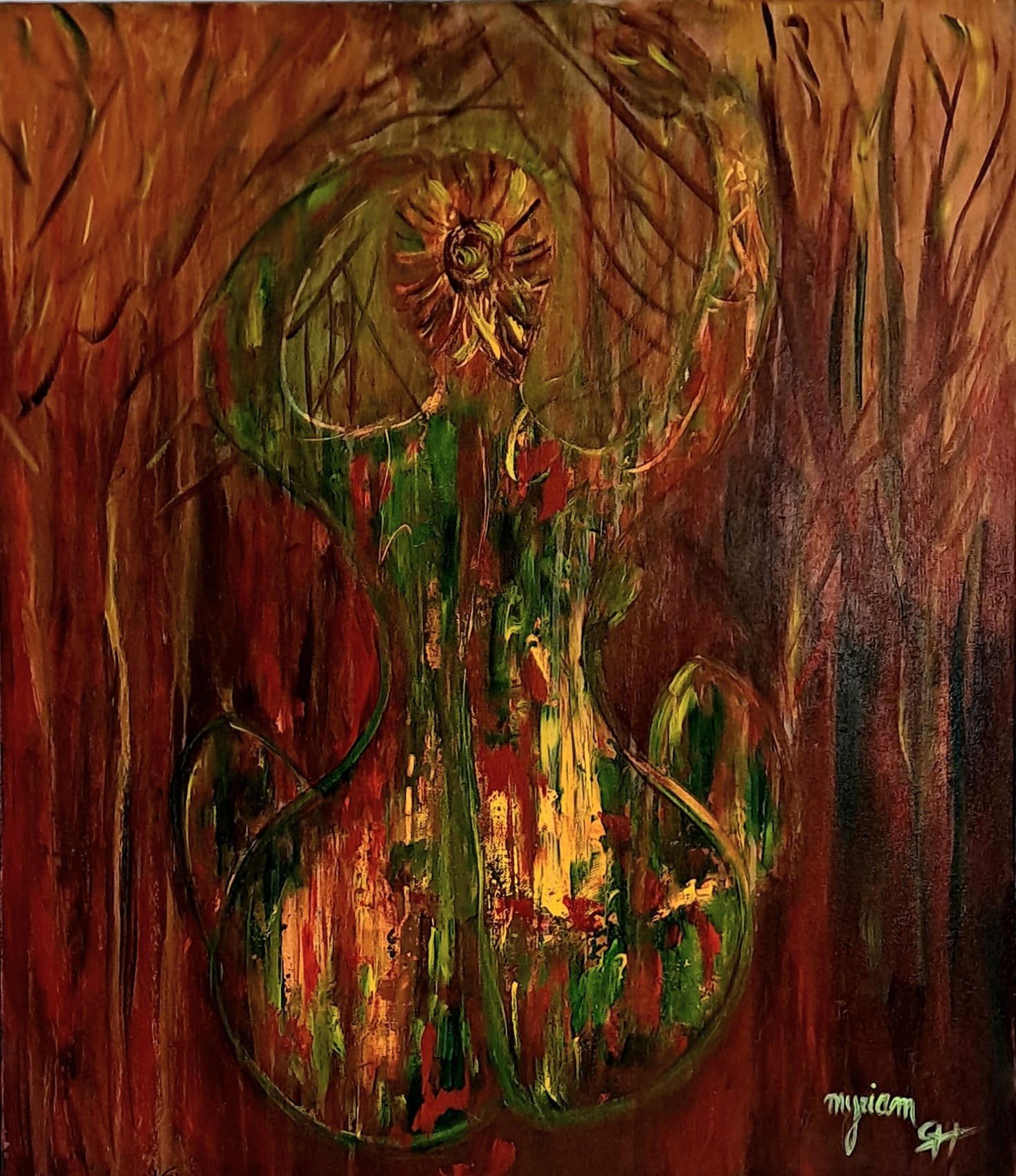Tableau « Dame-fôret » de Mariem Garaali — acrylique