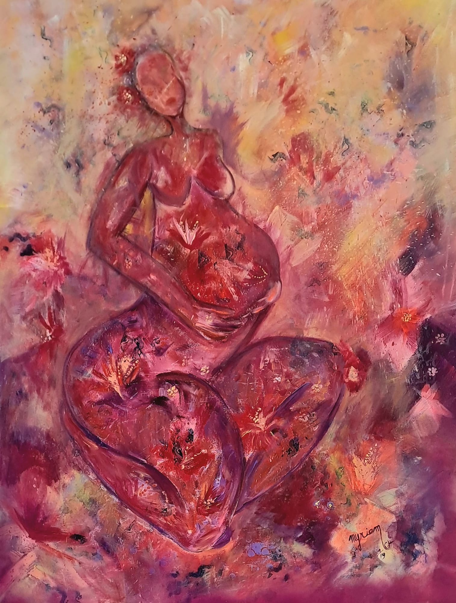 Tableau « Mère d'aube » de Mariem Garaali — acrylique