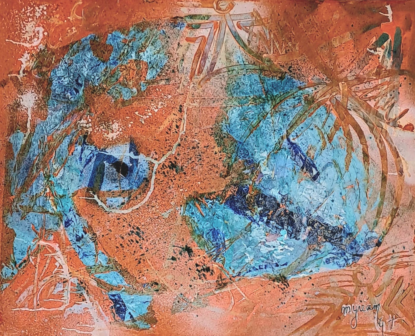 Tableau « Terre-mère » de Mariem Garaali — mixte et collage