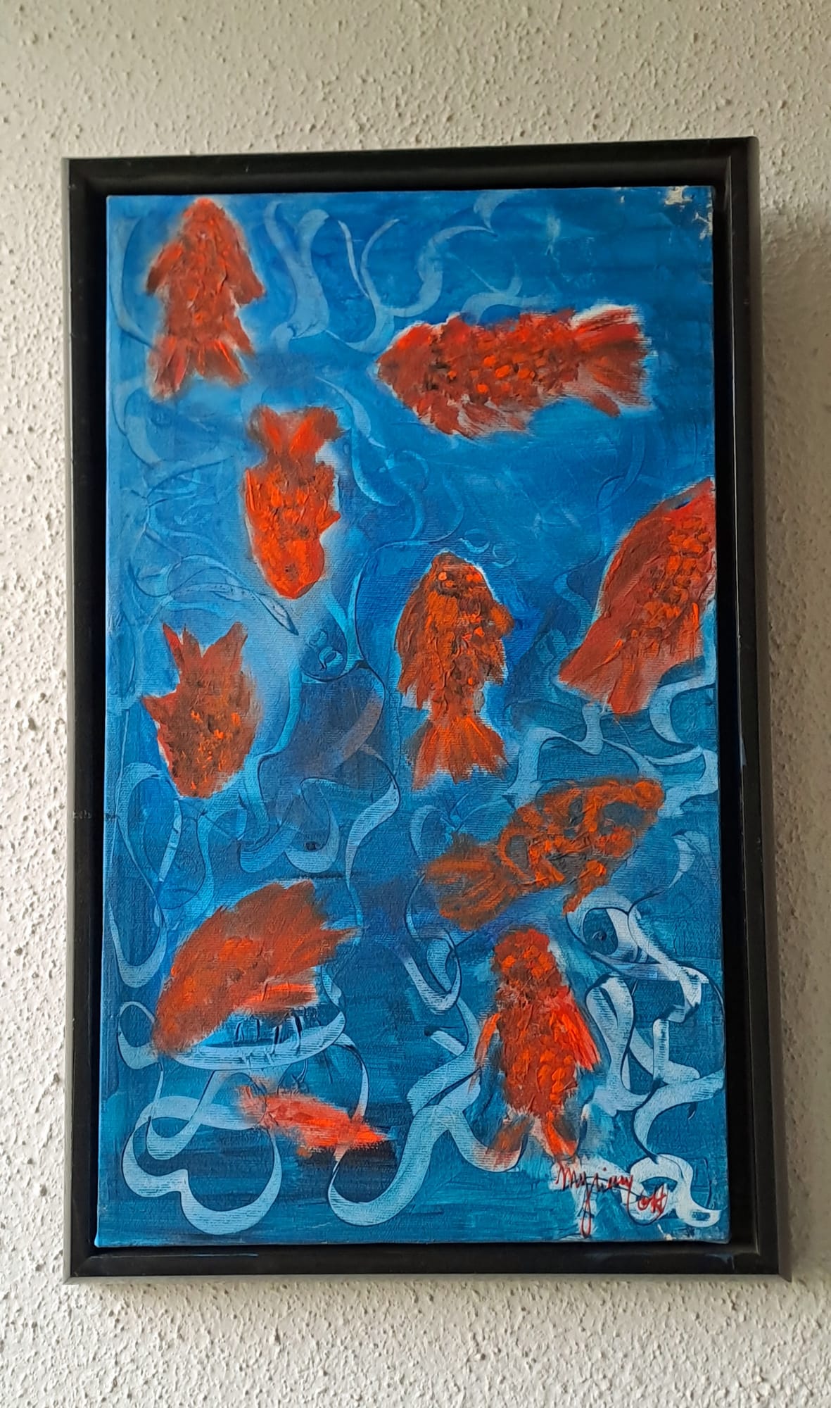 Tableau « Les poissons rouges » de Mariem Garaali