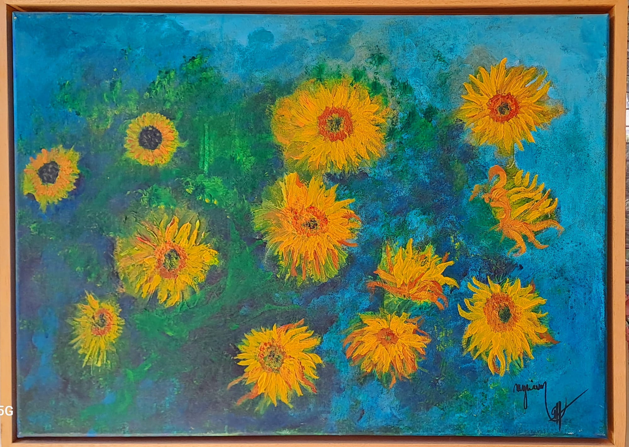 Tableau « Soleils_en_rivières » de Mariem Garaali — acrylique