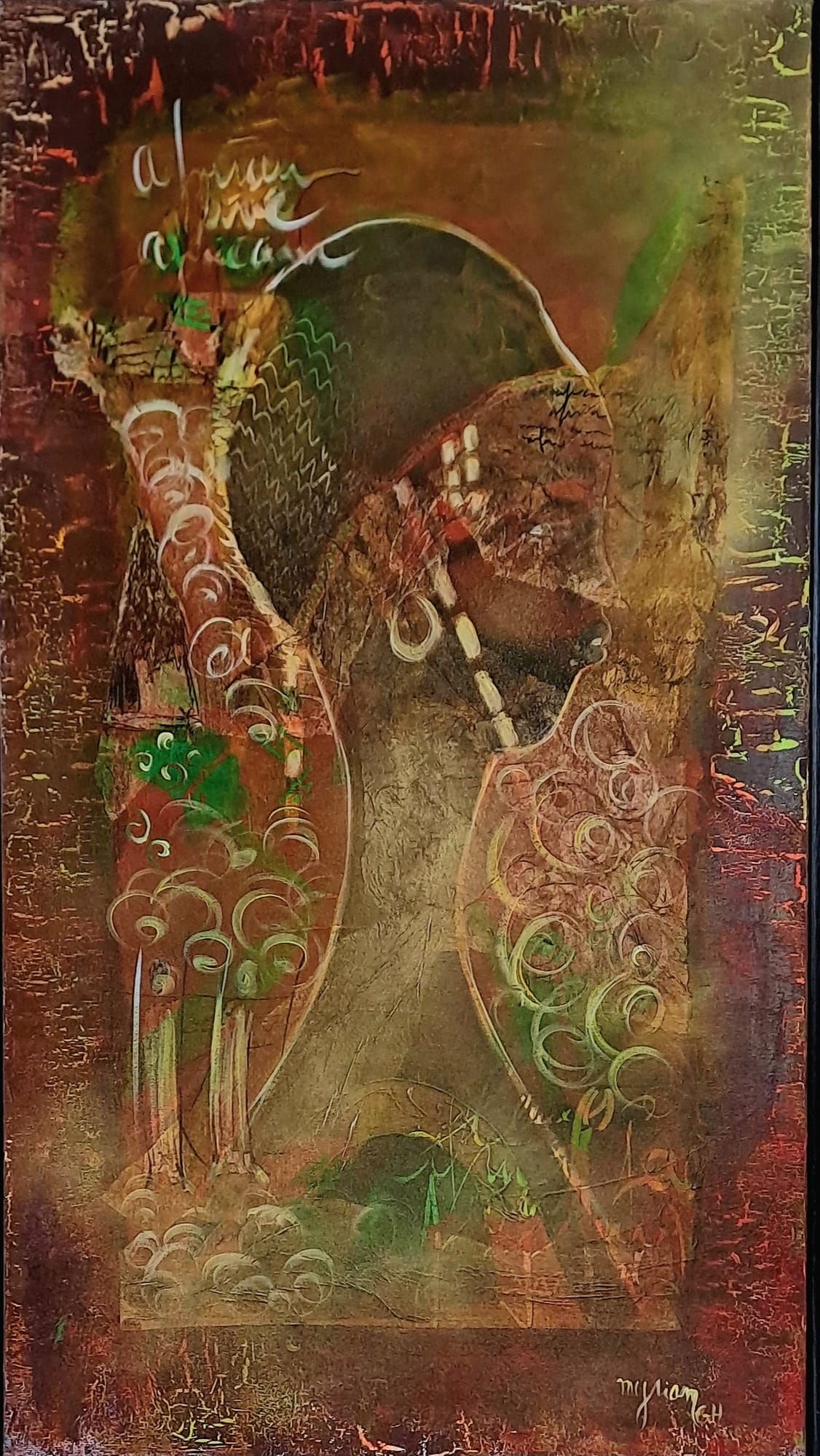 Tableau « Africana 2 » de Mariem Garaali — mixte et collage