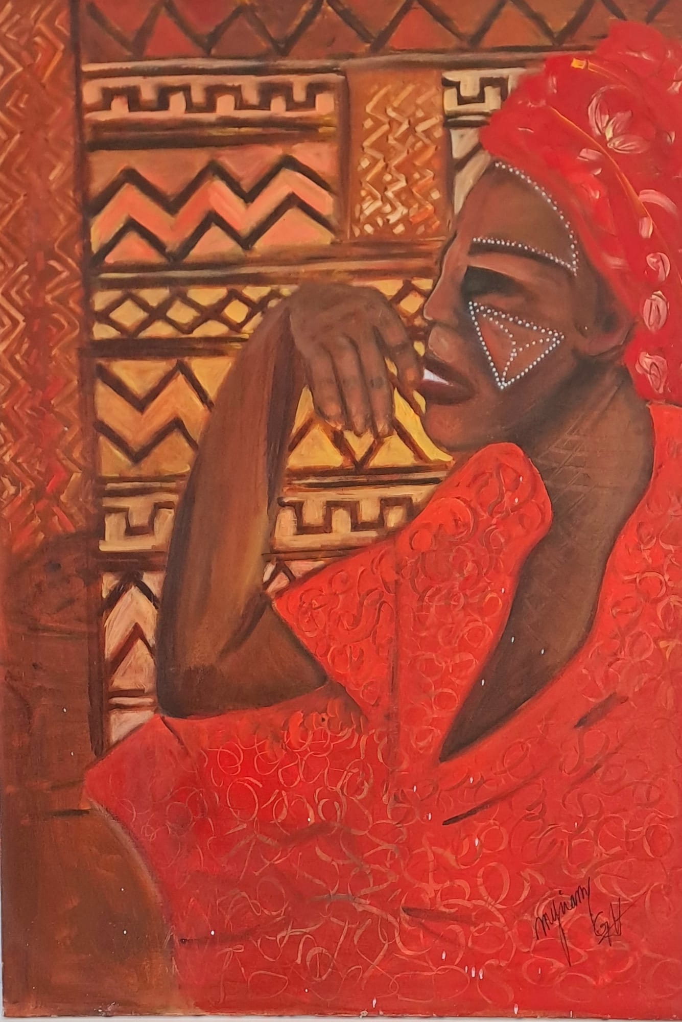 Tableau « Tatouage » de Mariem Garaali — acrylique
