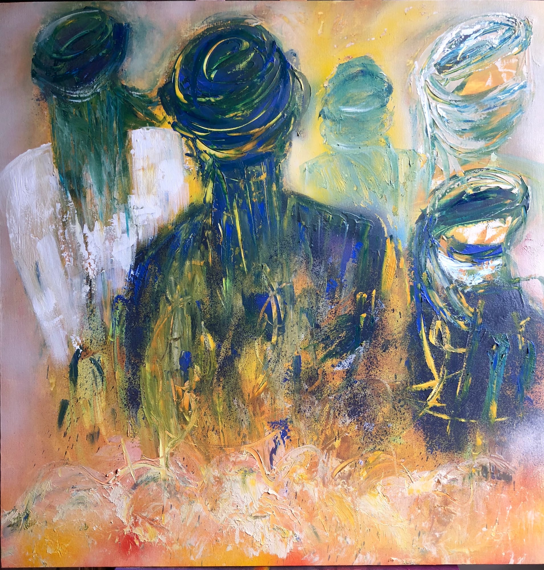 Tableau « Désert bleu » de Mariem Garaali — acrylique