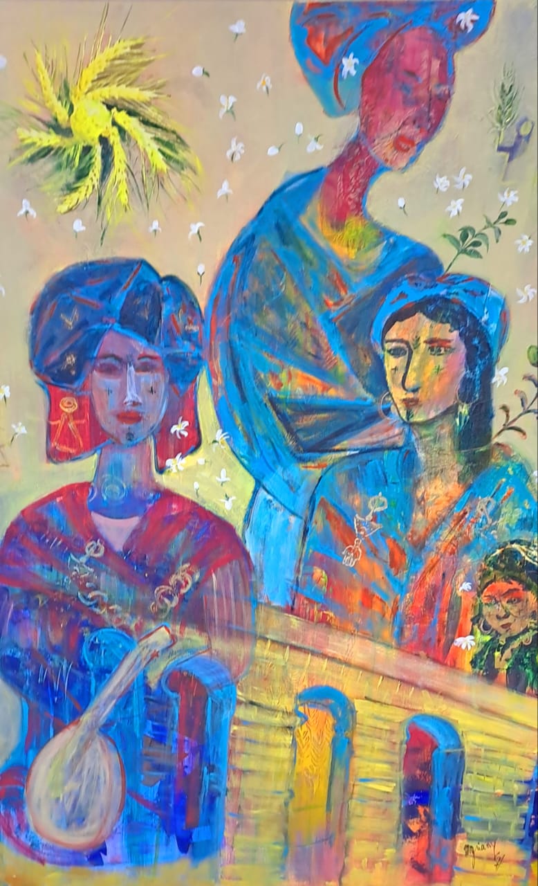 Tableau « Gerbes d'âmes » de Mariem Garaali — acrylique