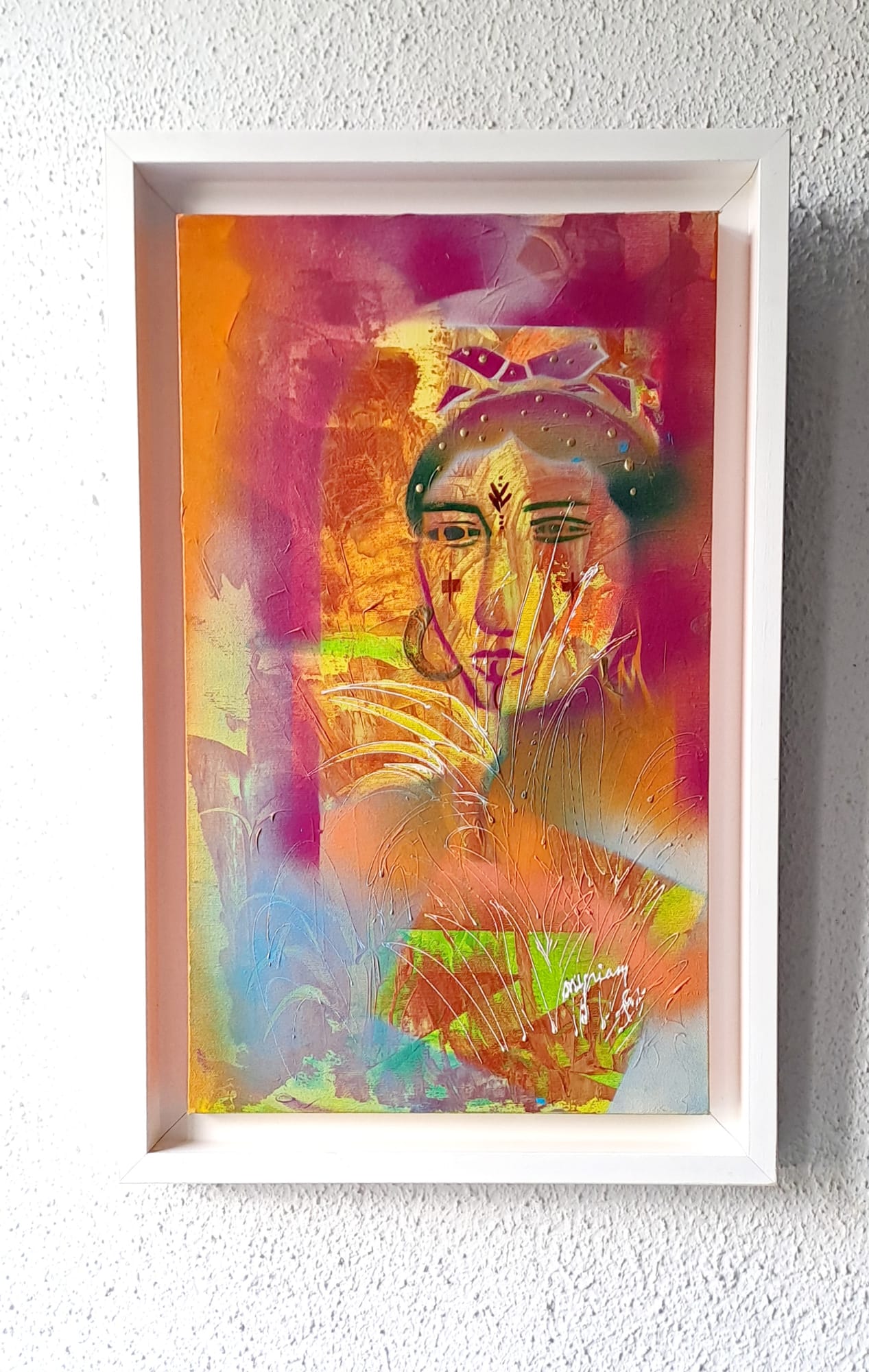 Tableau « Wachmas_en_fleurs_1 » de Mariem Garaali — mixed media