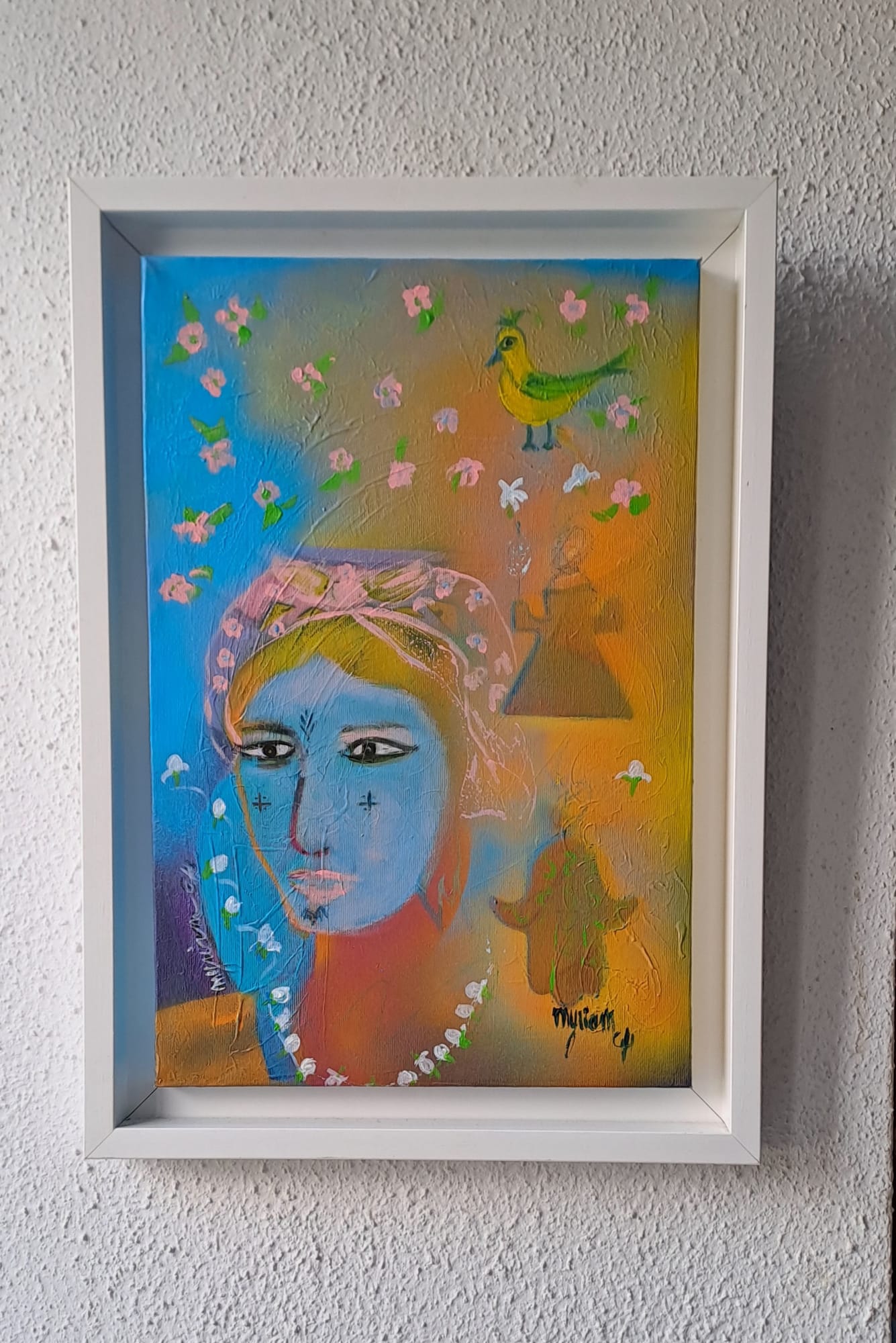 Tableau « Wachmas_en_fleurs_2 » de Mariem Garaali — mixed media