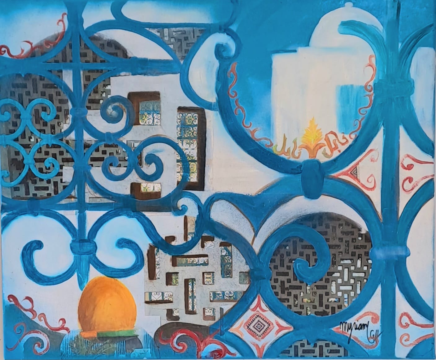 Tableau « Fenetres_de_lesperance » de Mariem Garaali — mixed media