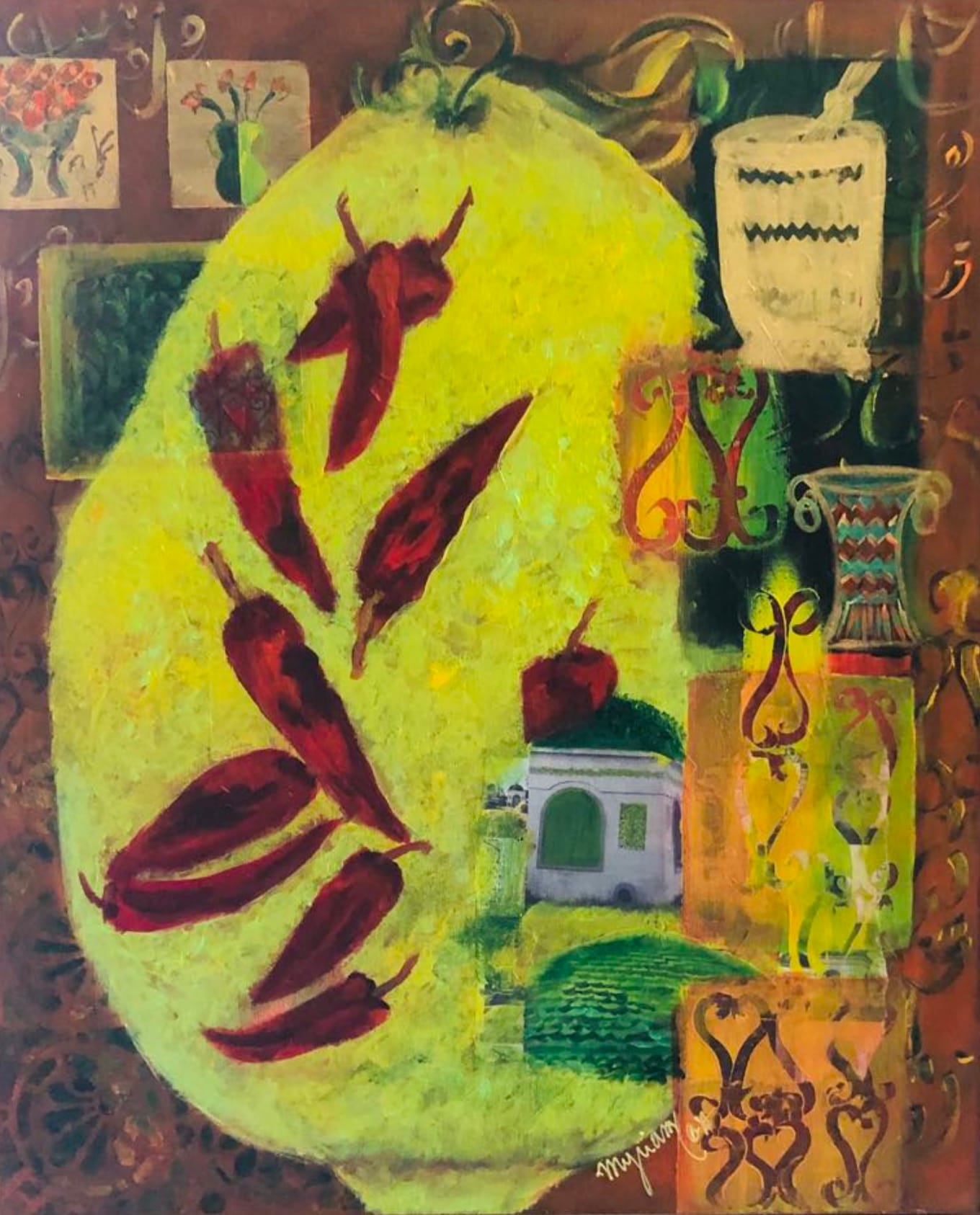 Tableau « Ferveurs_en_saveurs » de Mariem Garaali — mixed media