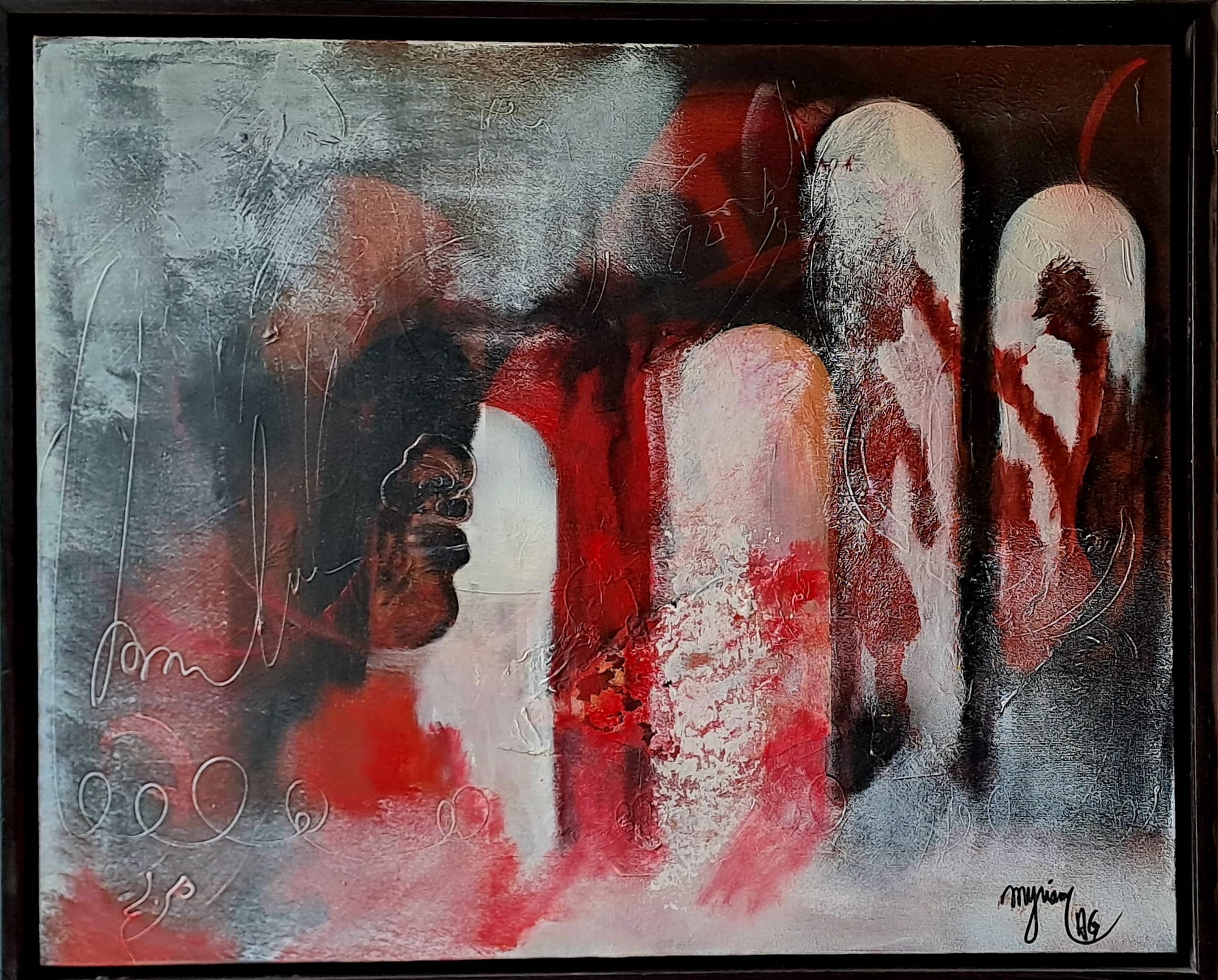 Tableau « Songes et racines » de Mariem Garaali — mixed media