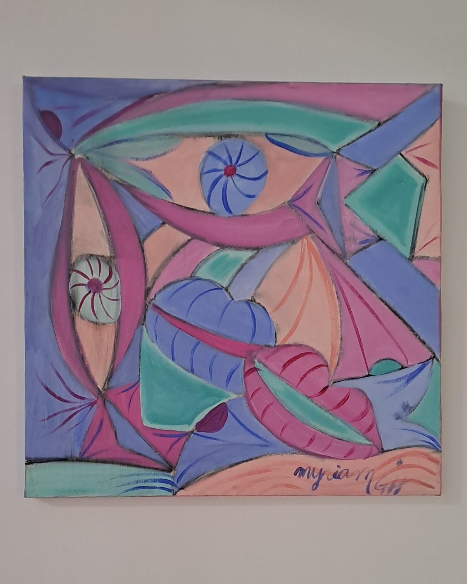 Tableau « Rencontre. 2015 » de Mariem Garaali — acrylique