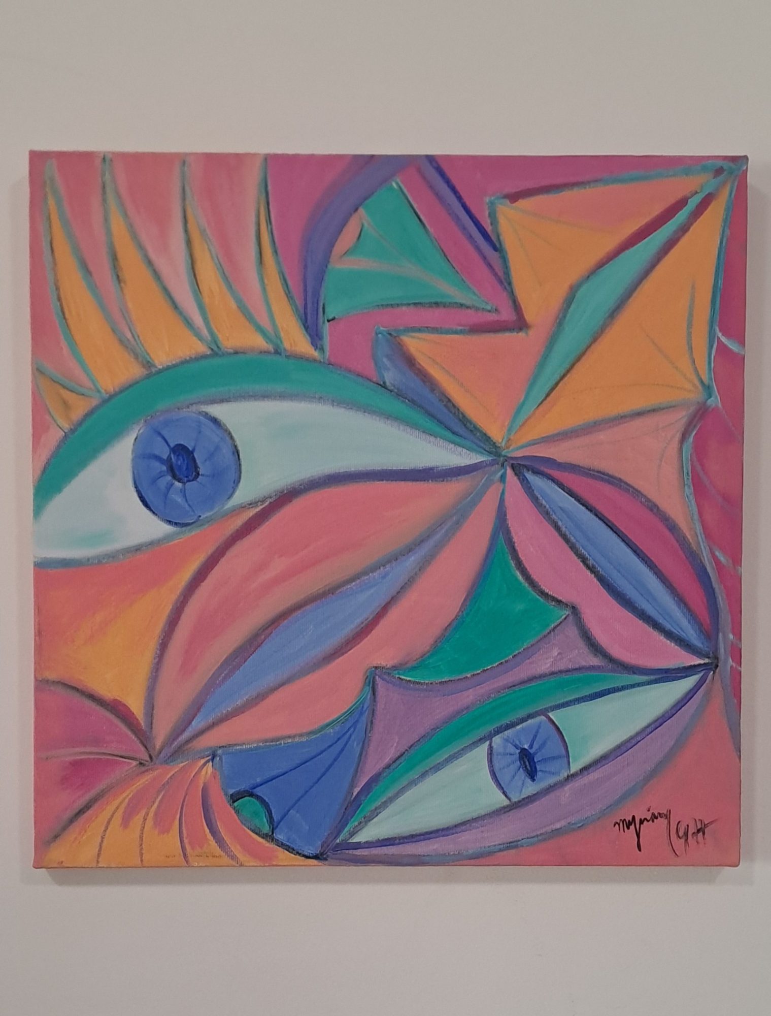Tableau « Rencontre » de Mariem Garaali — acrylique